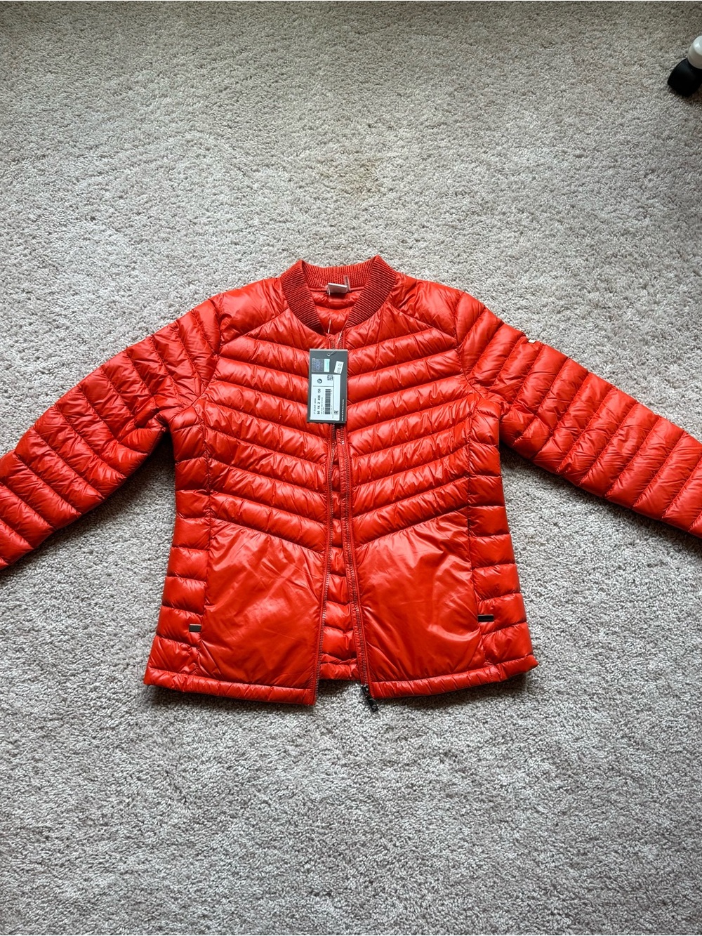 BMW Orange Quilted Puffer Jacket